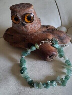 Green Aventurine Gemstone Chip Anklet